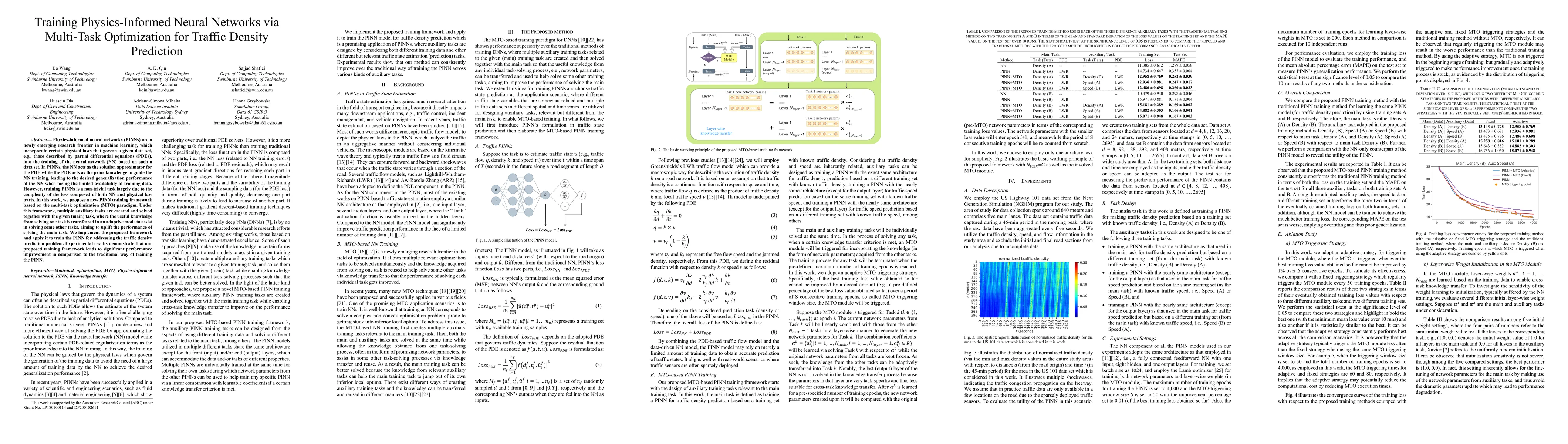 Thumbnail for Training Physics-Informed Neural Networks via Multi-Task Optimization
  for Traffic Density Prediction
