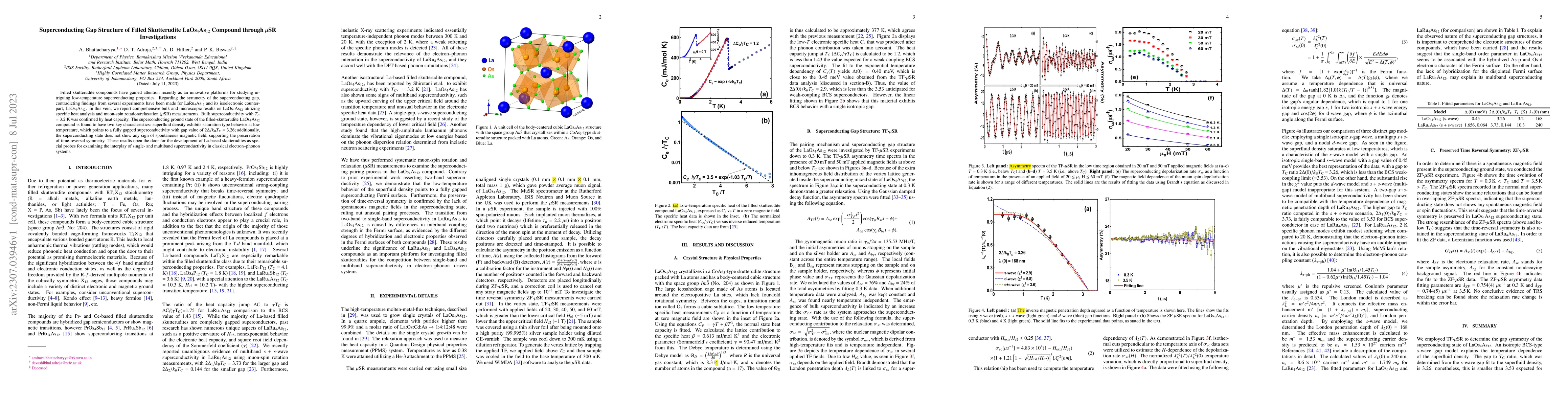 Thumbnail for Superconducting Gap Structure of Filled Skutterudite LaOs$_4$As$_{12}$
  Compound through $\mu$SR Investigations