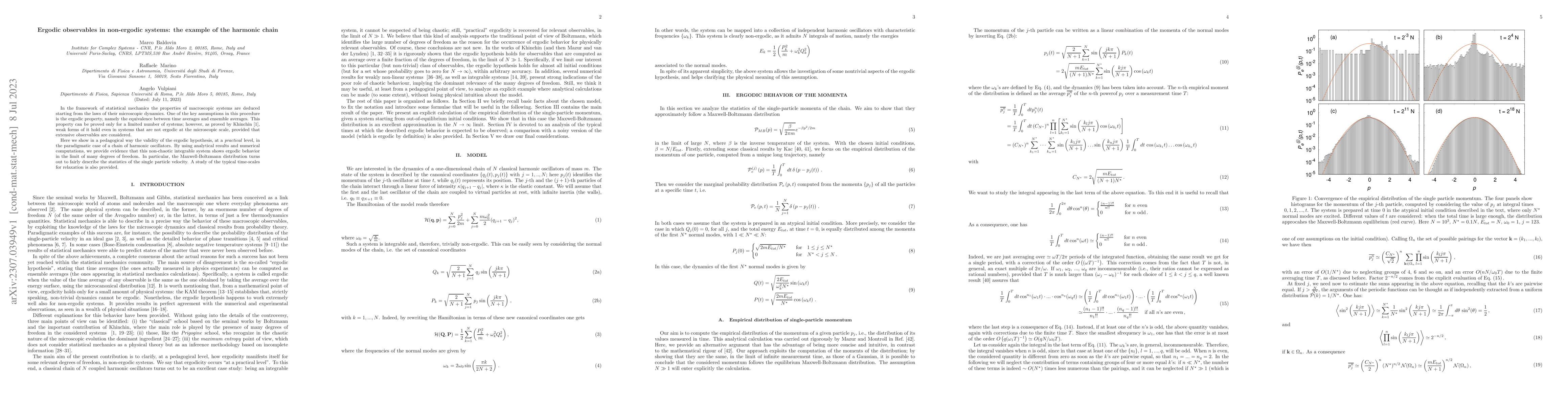 Thumbnail for Ergodic observables in non-ergodic systems: the example of the harmonic
  chain