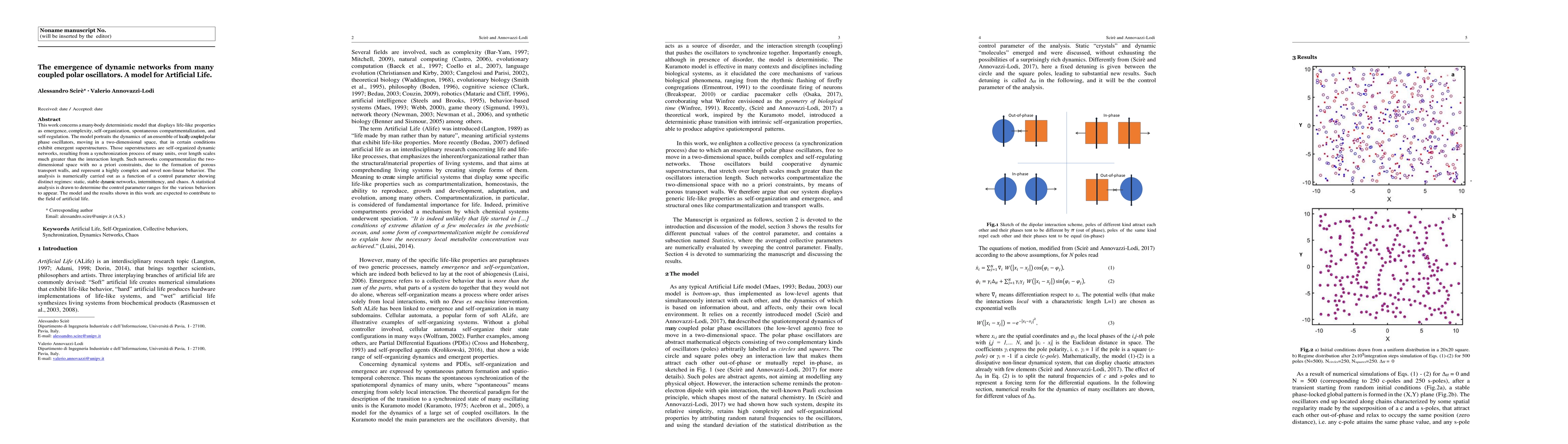 Thumbnail for The emergence of dynamic networks from many coupled polar oscillators. A
  model for Artificial Life