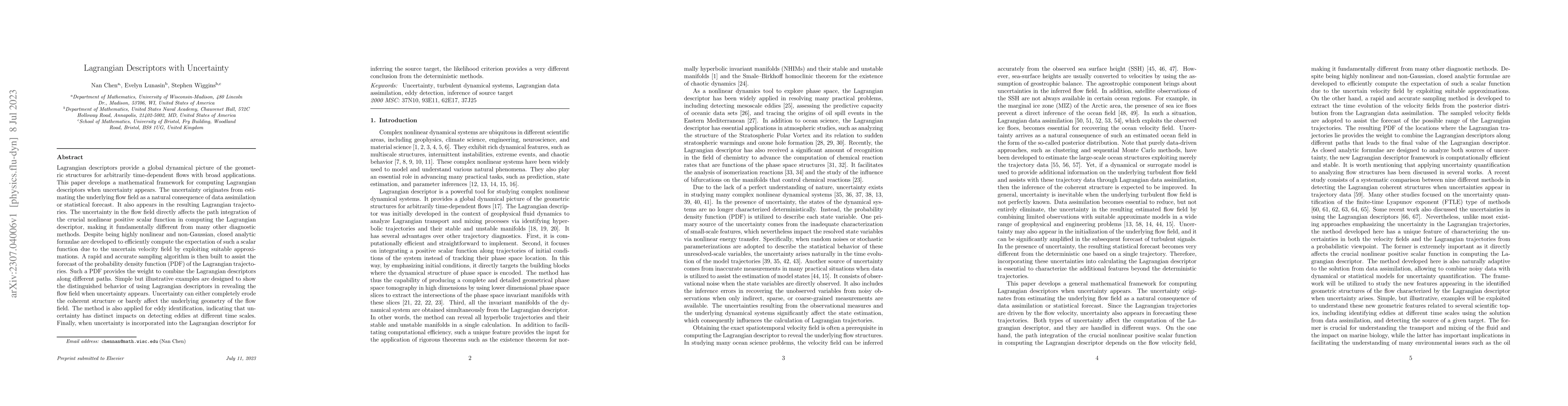Thumbnail for Lagrangian Descriptors with Uncertainty
