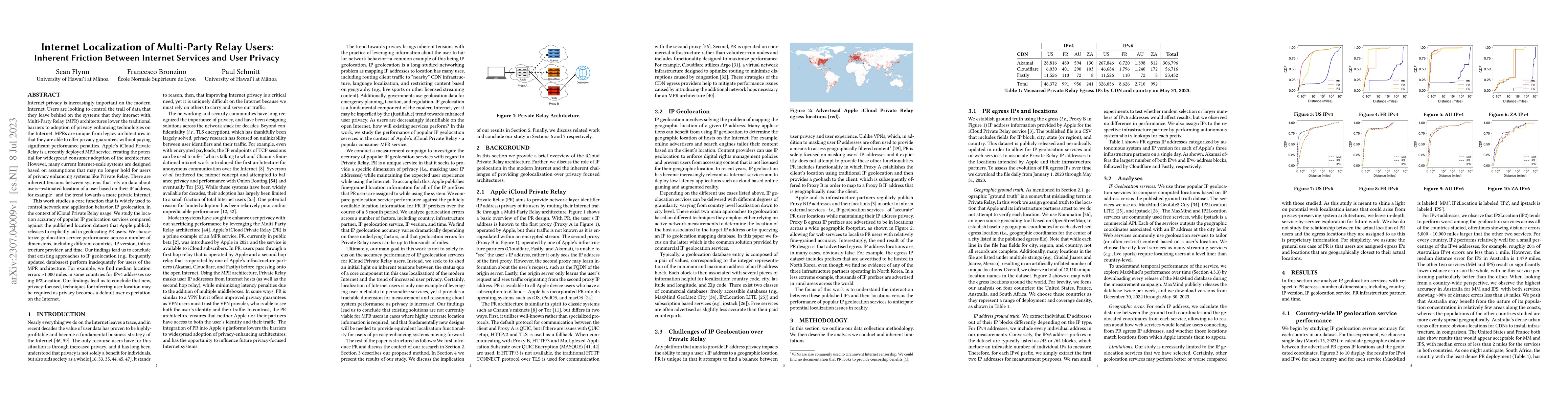 Thumbnail for Internet Localization of Multi-Party Relay Users: Inherent Friction
  Between Internet Services and User Privacy
