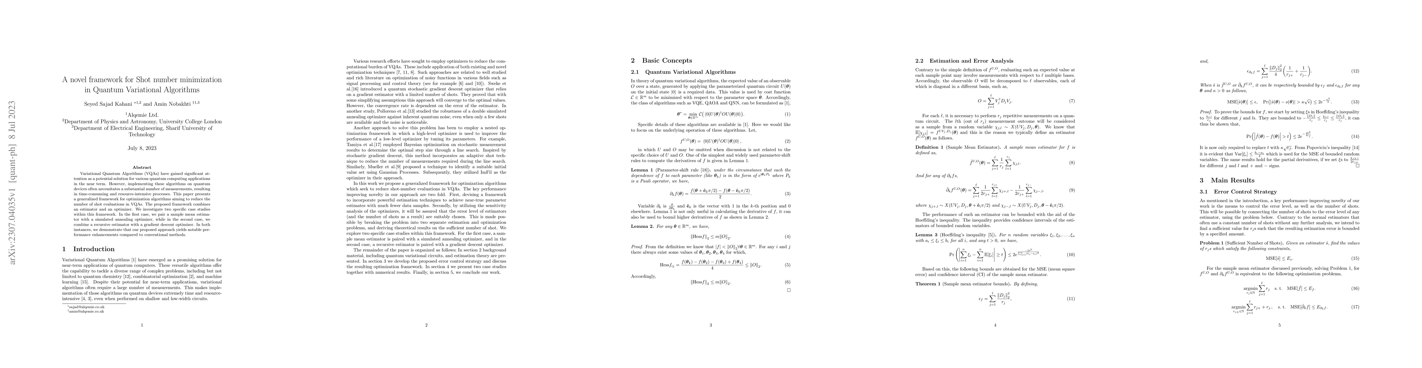 Thumbnail for A novel framework for Shot number minimization in Quantum Variational
  Algorithms