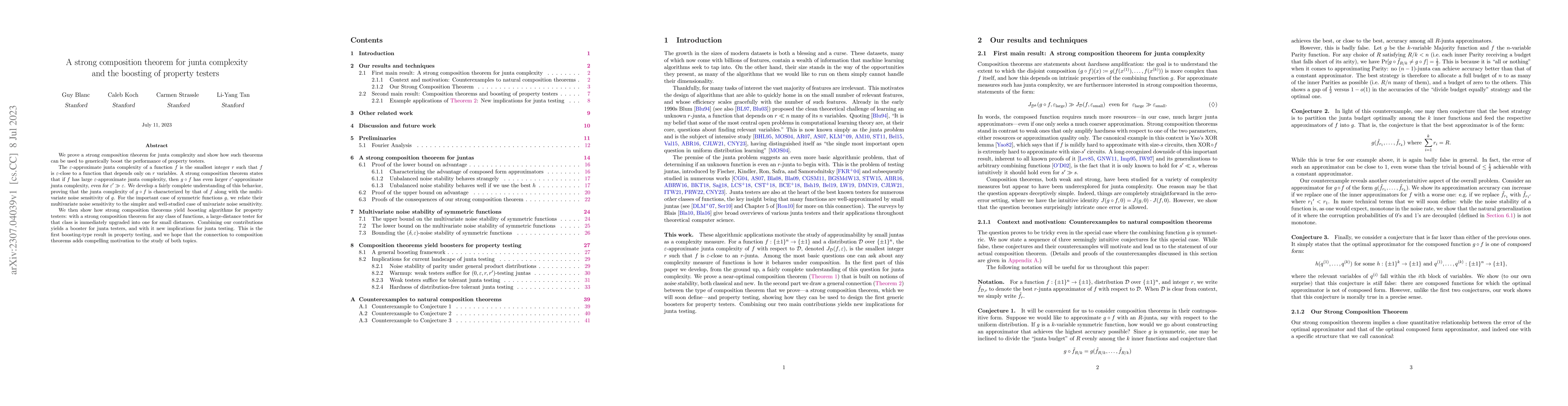 Thumbnail for A Strong Composition Theorem for Junta Complexity and the Boosting of
  Property Testers
