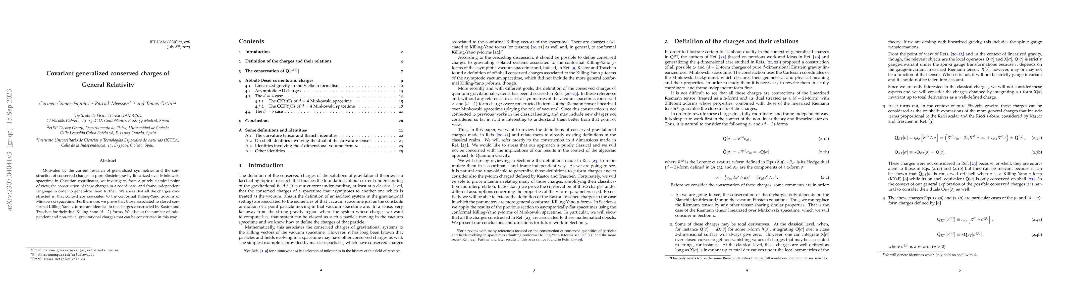 Thumbnail for Covariant generalized conserved charges of General Relativity