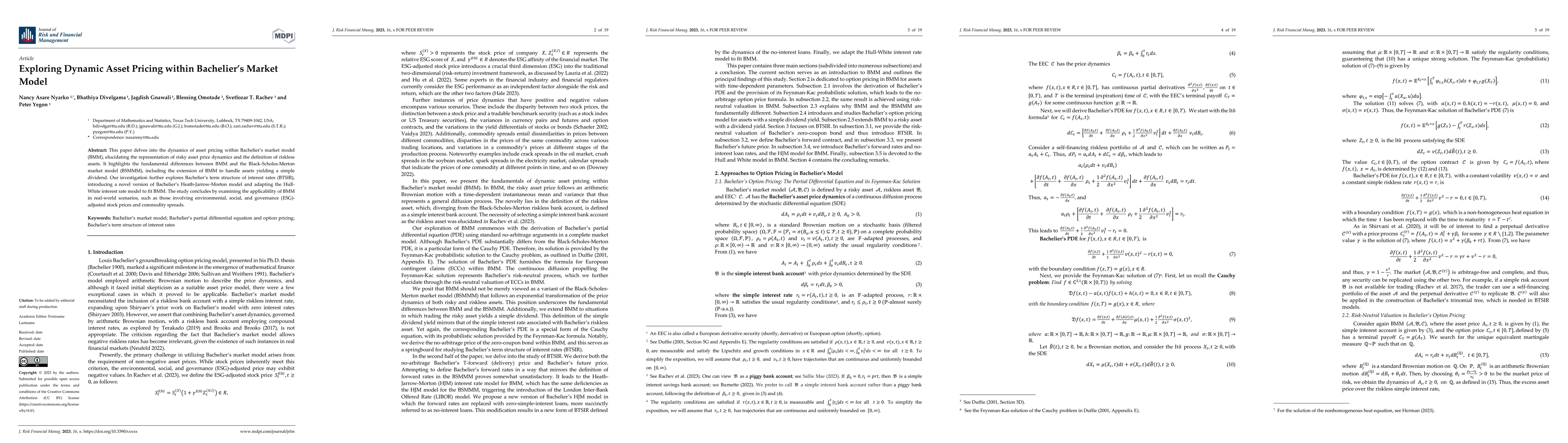 Thumbnail for Exploring Dynamic Asset Pricing within Bachelier Market Model