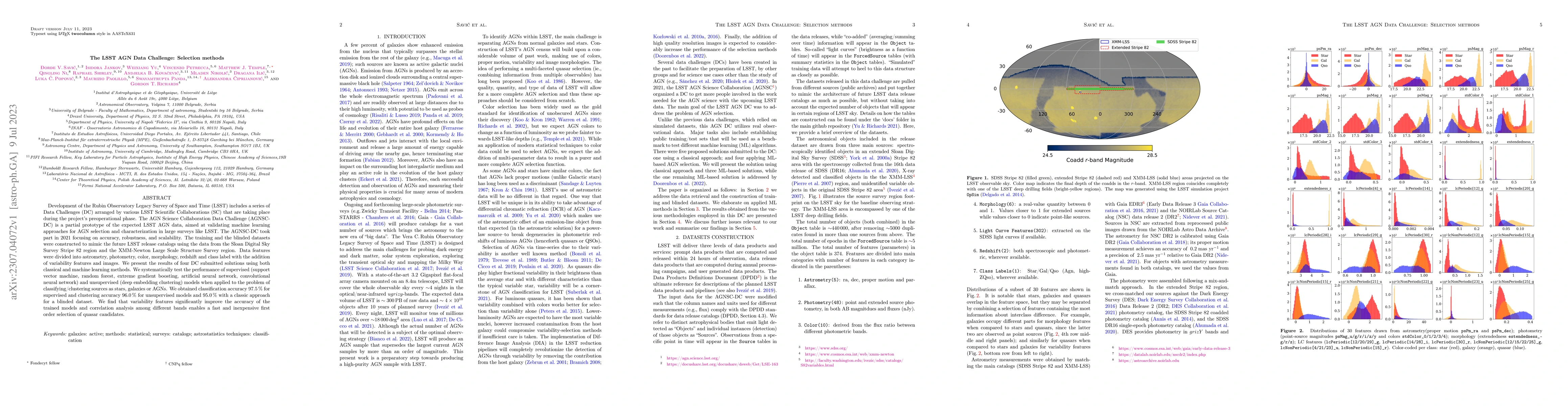 Thumbnail for The LSST AGN Data Challenge: Selection methods