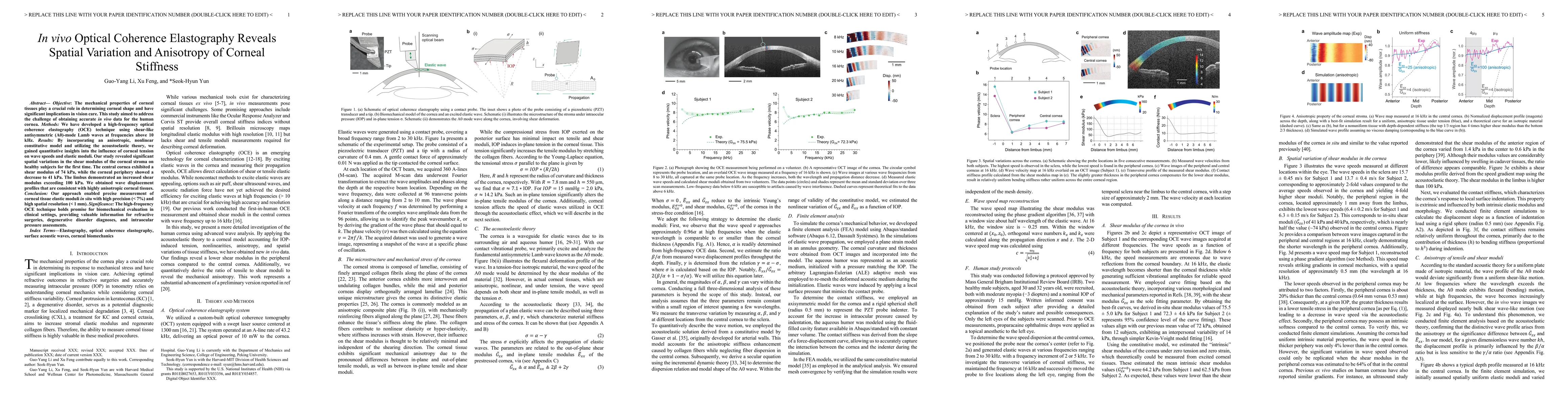 Thumbnail for In vivo Optical Coherence Elastography Reveals Spatial Variation and
  Anisotropy of Corneal Stiffness