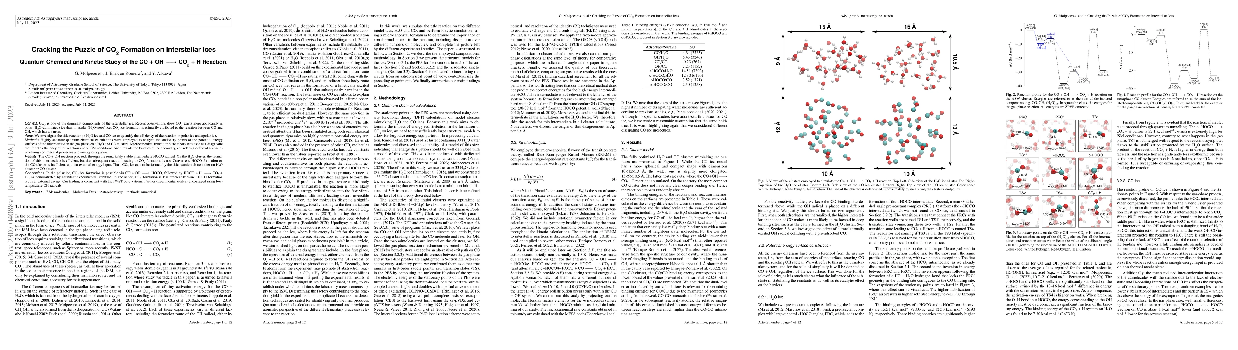 Thumbnail for Cracking the Puzzle of CO2 Formation on Interstellar Ices. Quantum
  Chemical and Kinetic Study of the CO + OH -> CO2 + H Reaction