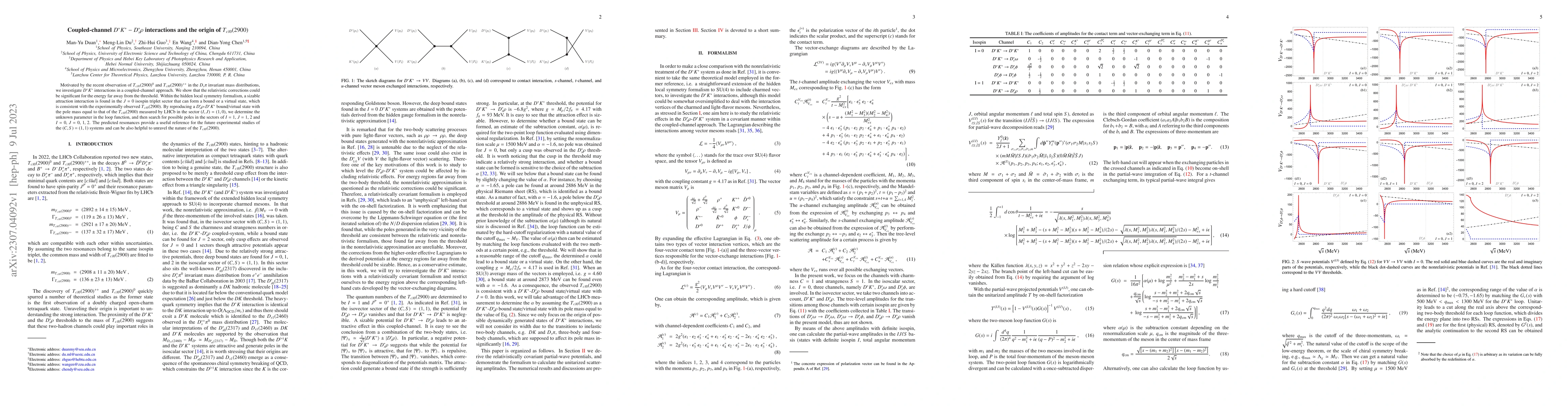 Thumbnail for Coupled-channel $D^\ast K^\ast -D_s^\ast \rho$ interactions and the
  origin of $T_{c\bar{s}0}(2900)$