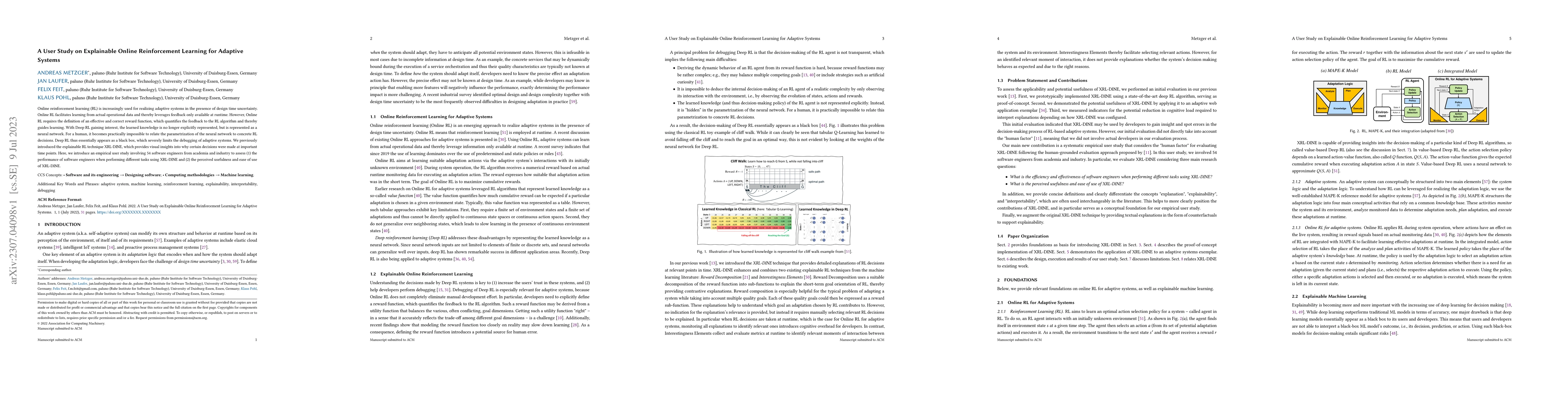 Thumbnail for A User Study on Explainable Online Reinforcement Learning for Adaptive
  Systems