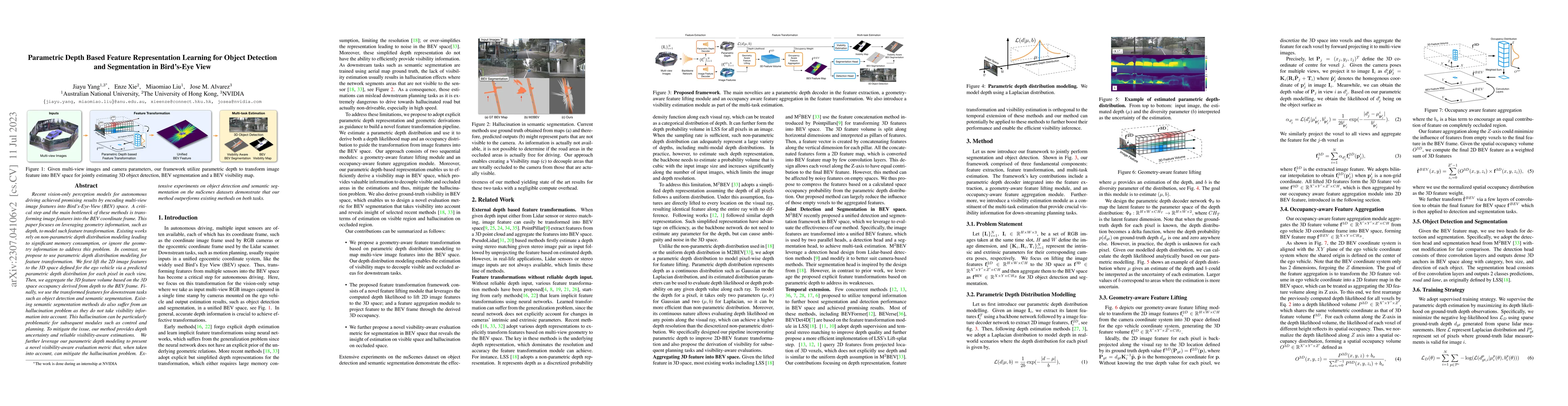 Thumbnail for Parametric Depth Based Feature Representation Learning for Object
  Detection and Segmentation in Bird's Eye View
