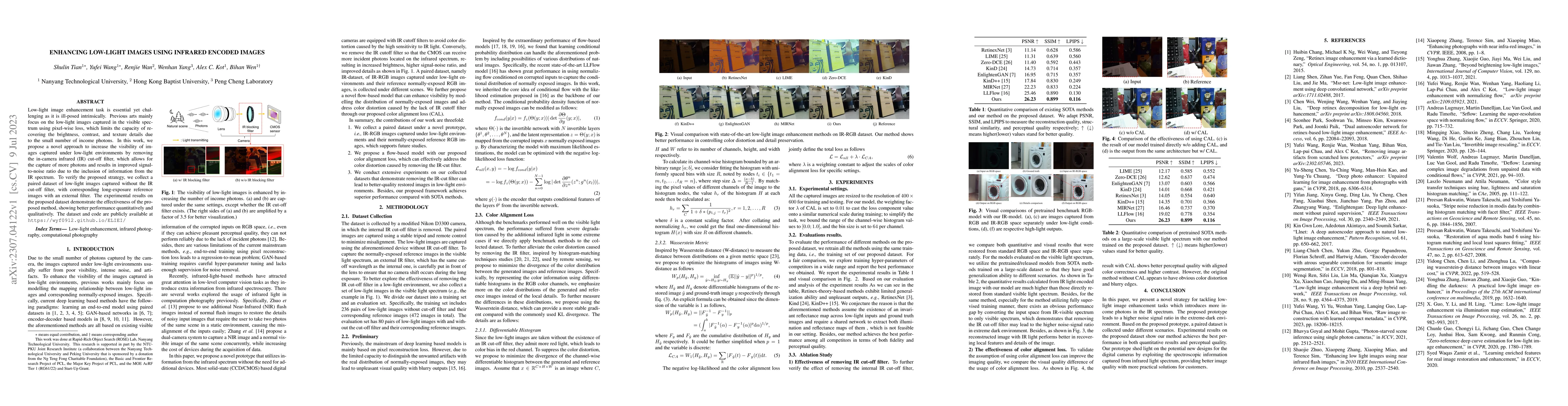Thumbnail for Enhancing Low-Light Images Using Infrared-Encoded Images