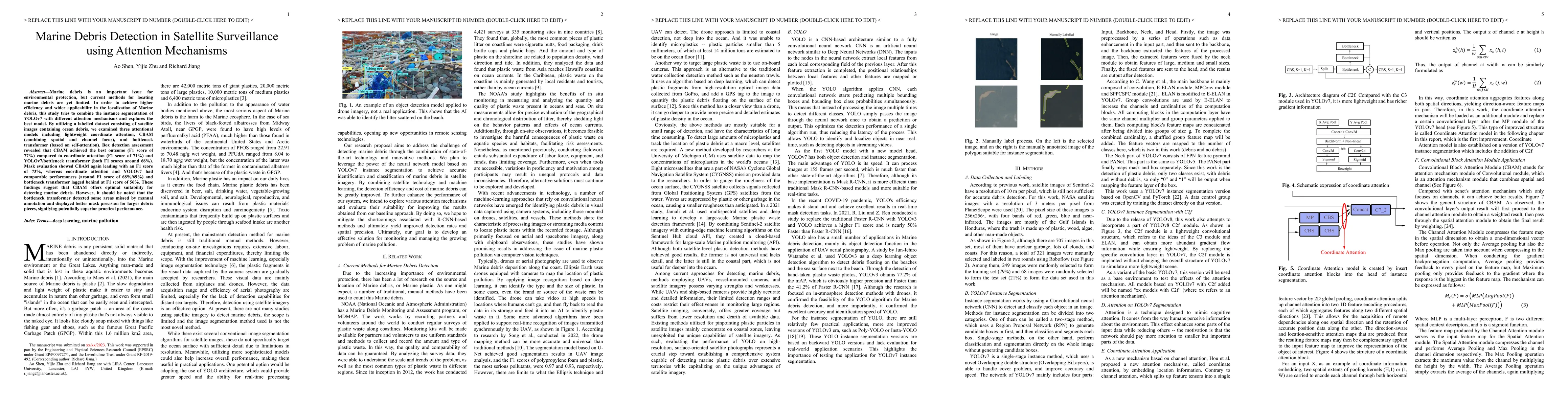 Thumbnail for Marine Debris Detection in Satellite Surveillance using Attention
  Mechanisms