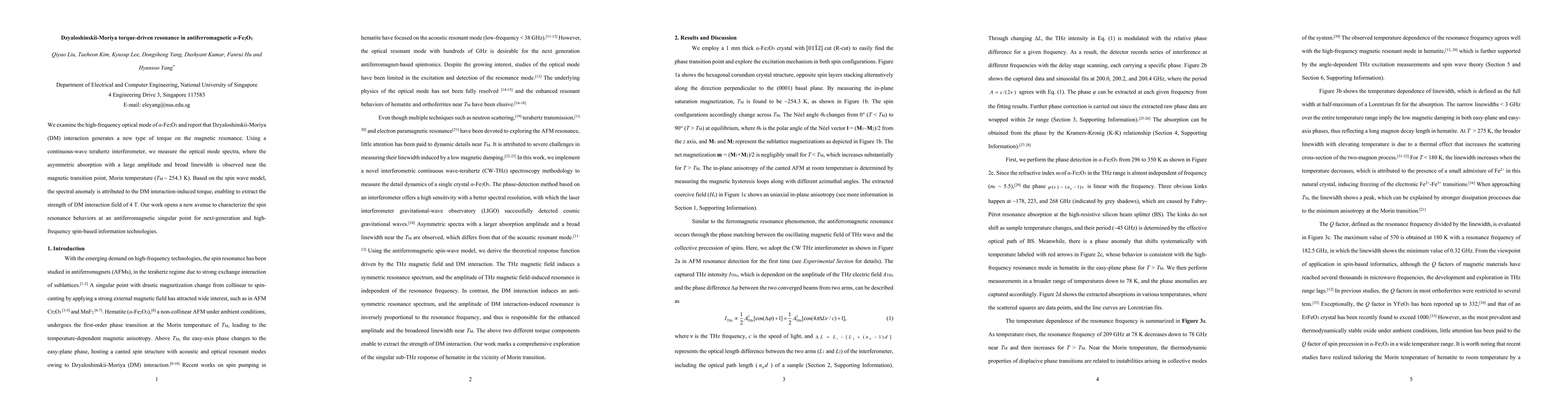 Thumbnail for Dzyaloshinskii-Moriya torque-driven resonance in antiferromagnetic
  {\alpha}-Fe2O3