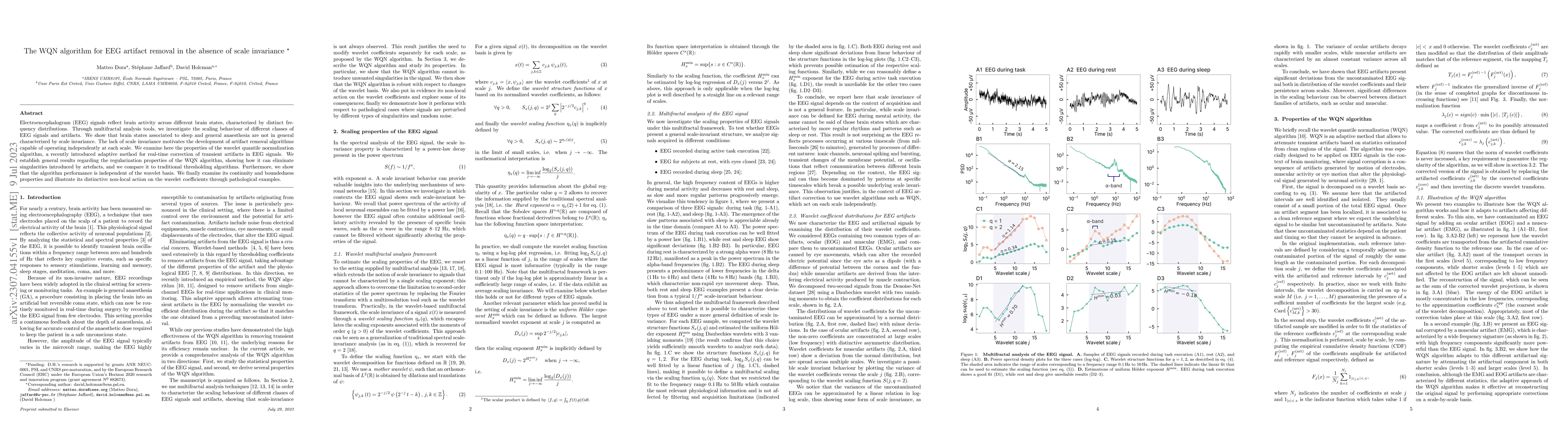 Thumbnail for The WQN algorithm for EEG artifact removal in the absence of scale
  invariance
