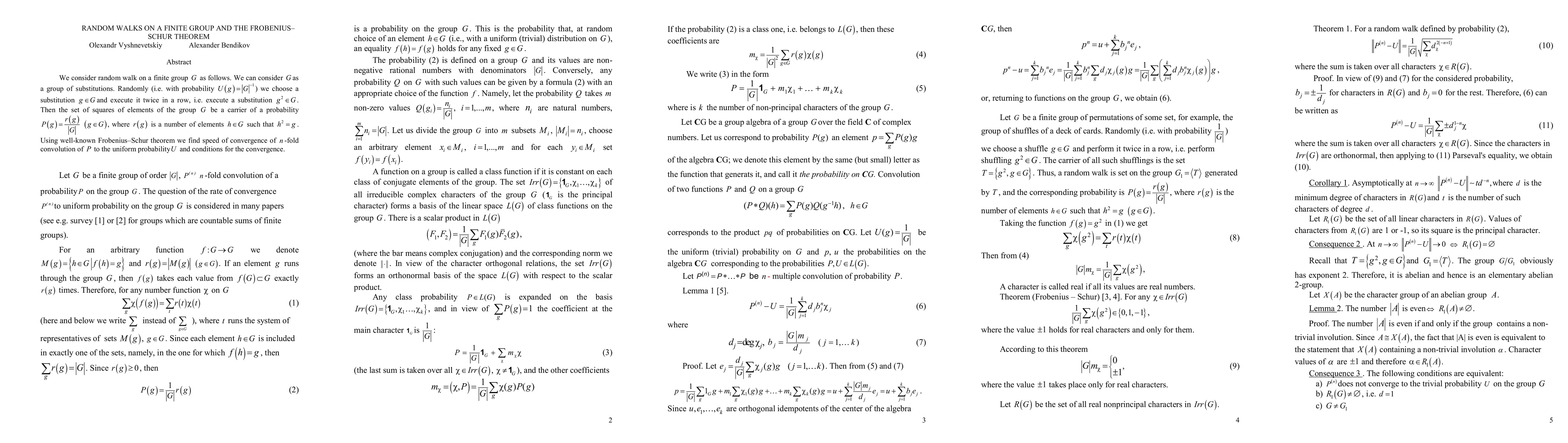 Thumbnail for Random walks on a finite group and the Frobenius-Schur theorem
