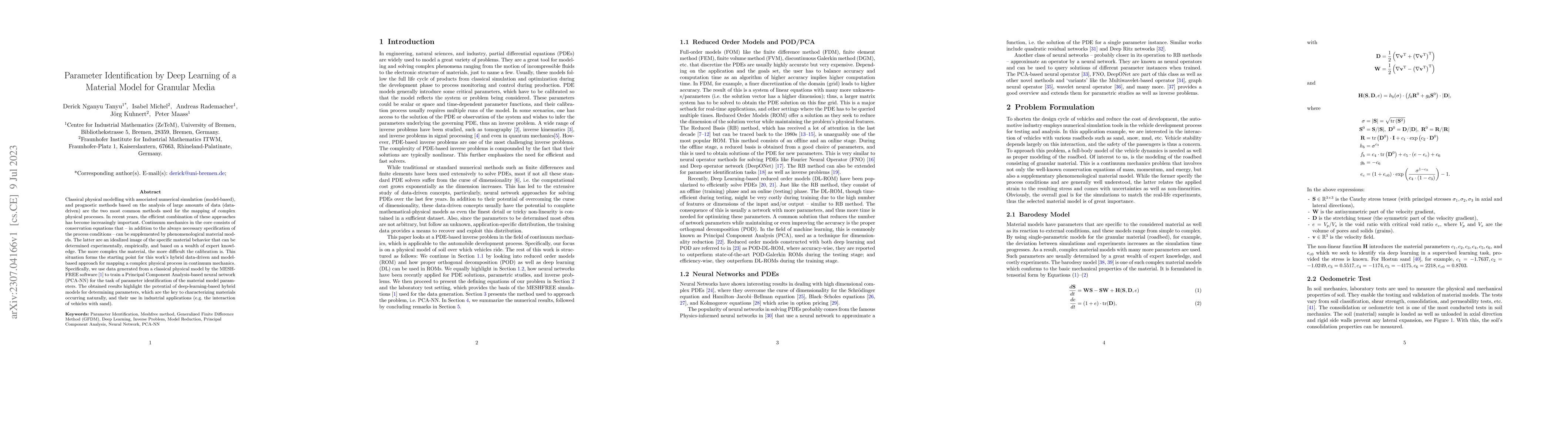 Thumbnail for Parameter Identification by Deep Learning of a Material Model for
  Granular Media