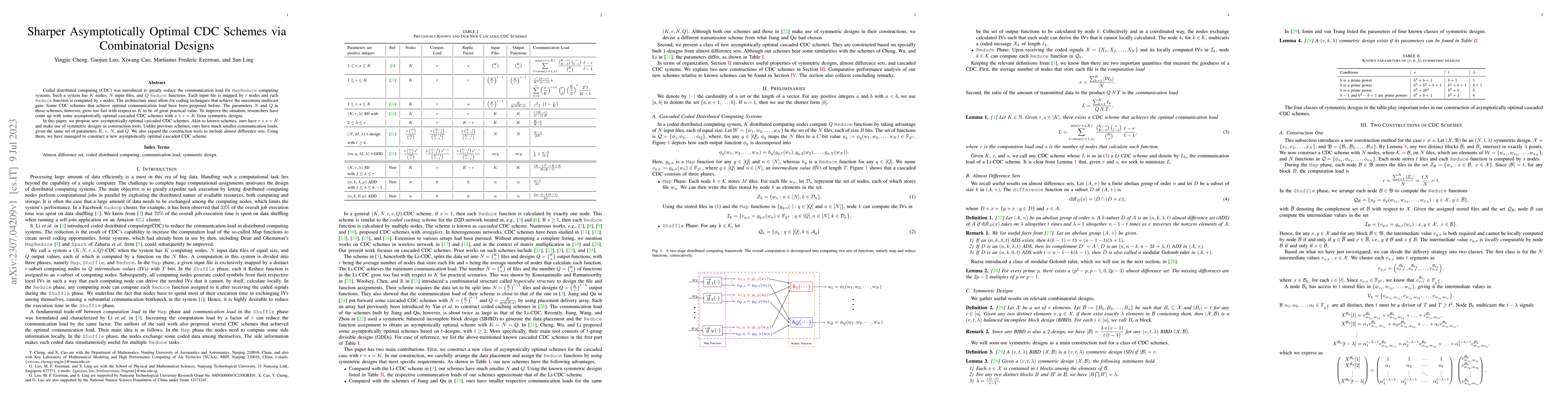Thumbnail for Sharper Asymptotically Optimal CDC Schemes via Combinatorial Designs