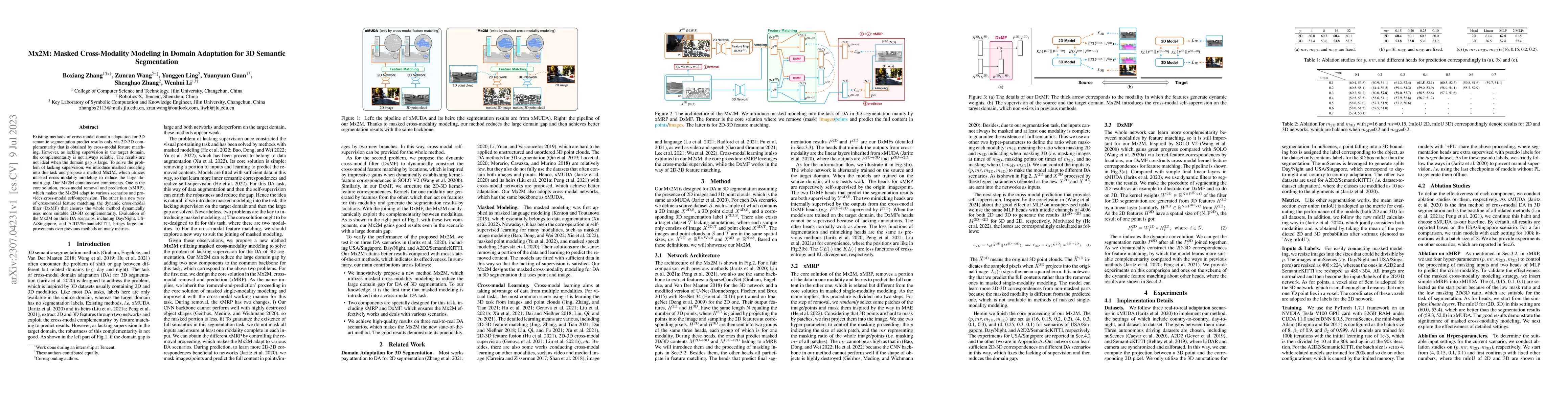 Thumbnail for Mx2M: Masked Cross-Modality Modeling in Domain Adaptation for 3D
  Semantic Segmentation