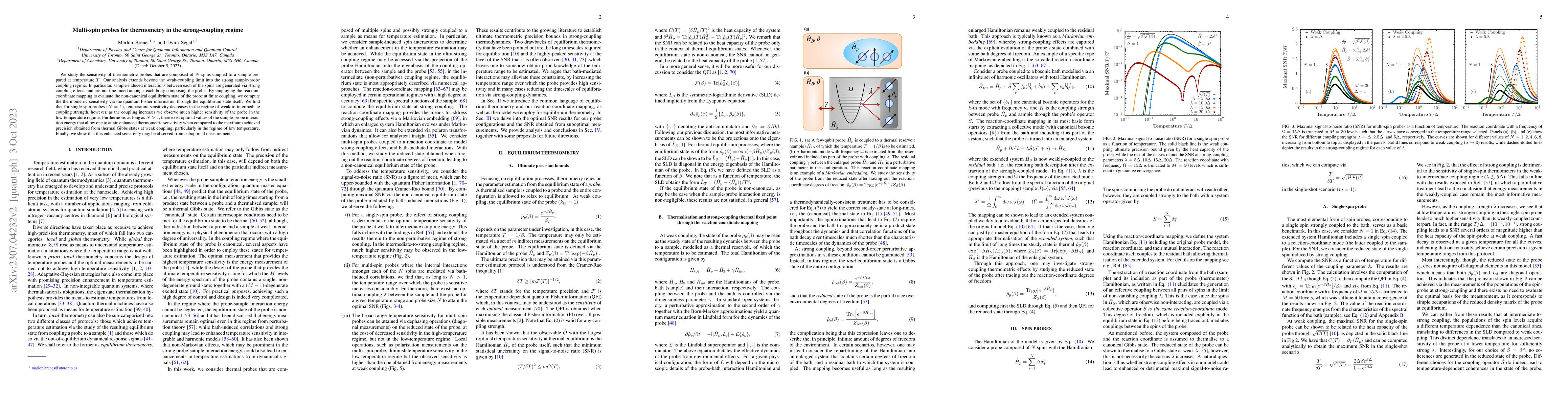 Thumbnail for Multi-spin probes for thermometry in the strong-coupling regime