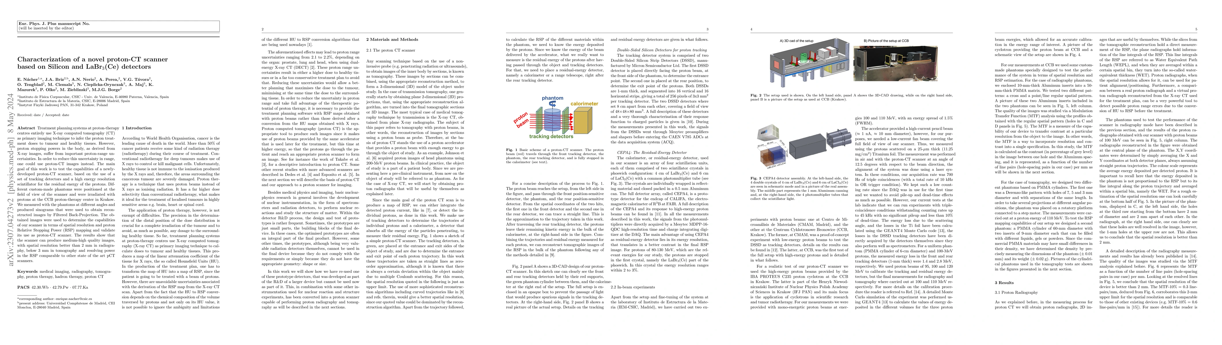 Thumbnail for Characterization of a novel proton-CT scanner based on Silicon and
  LaBr$_3$(Ce) detectors
