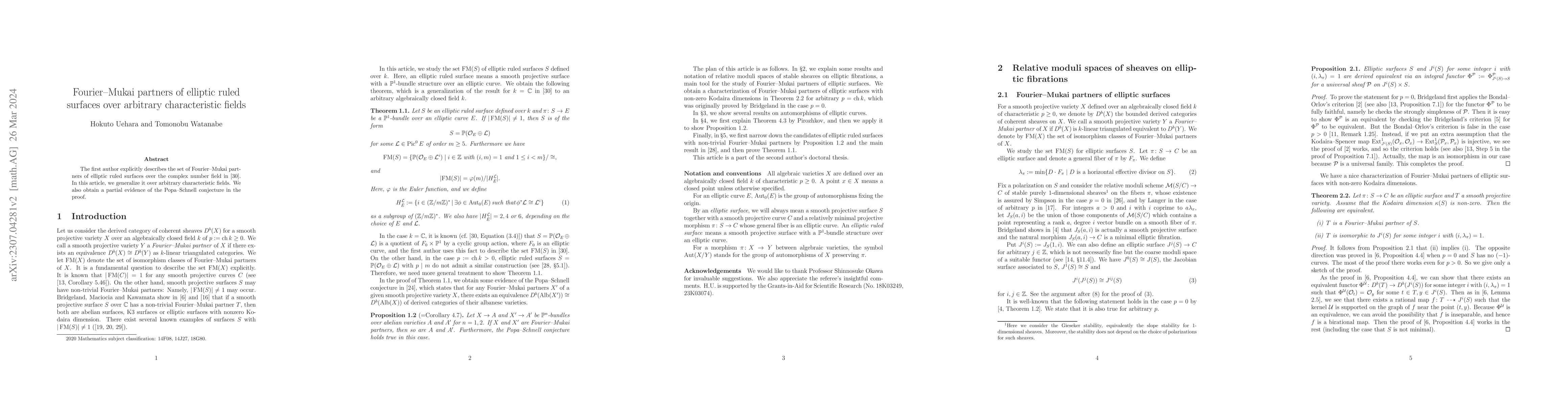 Thumbnail for Fourier--Mukai partners of elliptic ruled surfaces over arbitrary
  characteristic fields