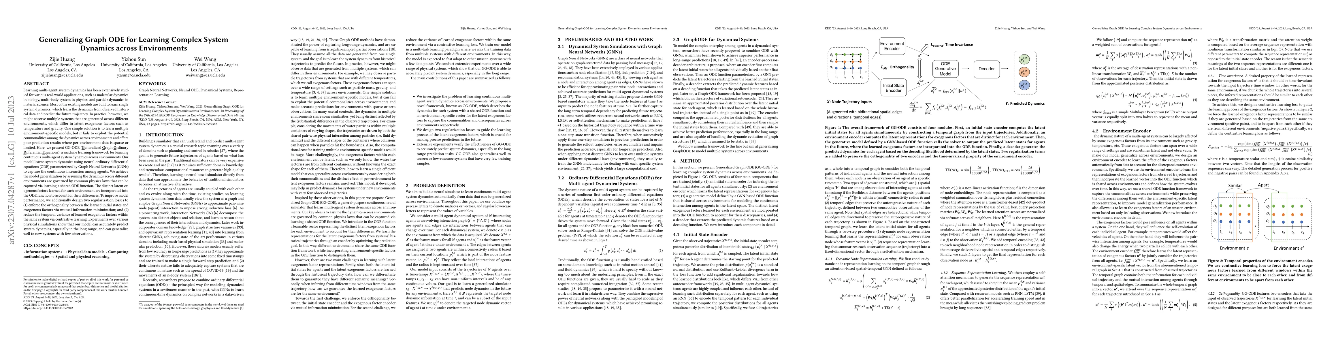 Thumbnail for Generalizing Graph ODE for Learning Complex System Dynamics across
  Environments