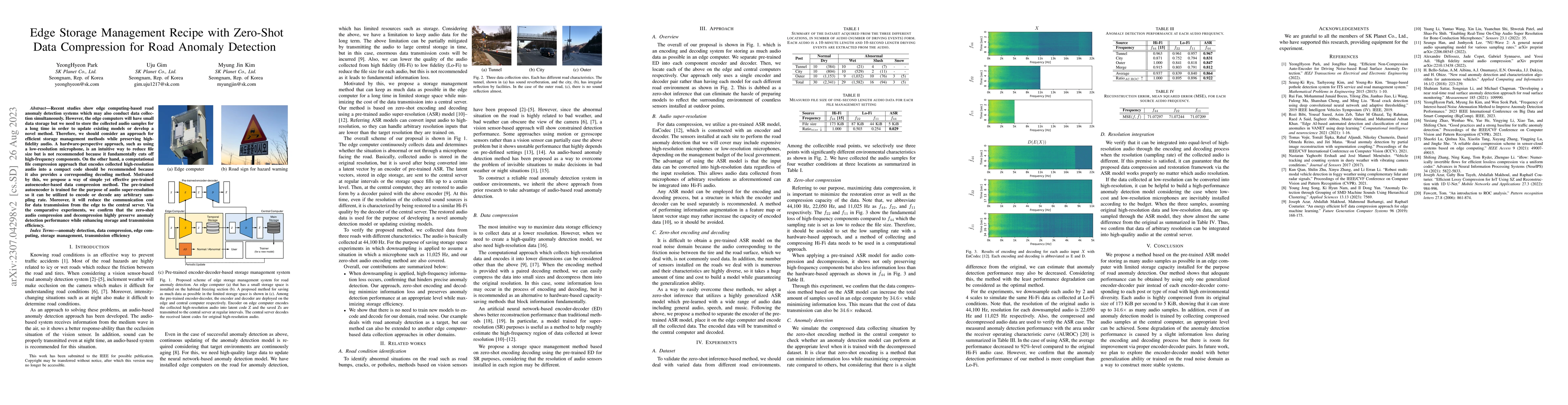 Thumbnail for Edge Storage Management Recipe with Zero-Shot Data Compression for Road
  Anomaly Detection