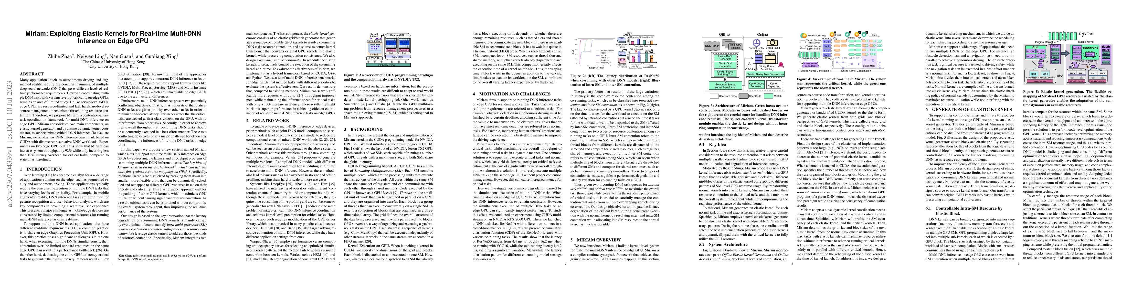 Thumbnail for Miriam: Exploiting Elastic Kernels for Real-time Multi-DNN Inference on
  Edge GPU
