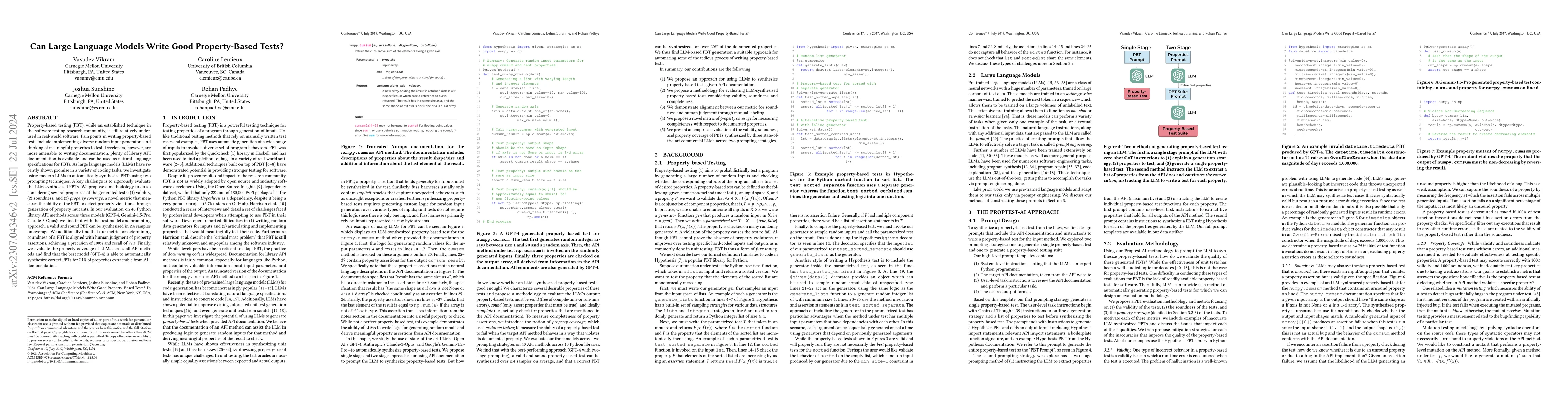 Thumbnail for Can Large Language Models Write Good Property-Based Tests?