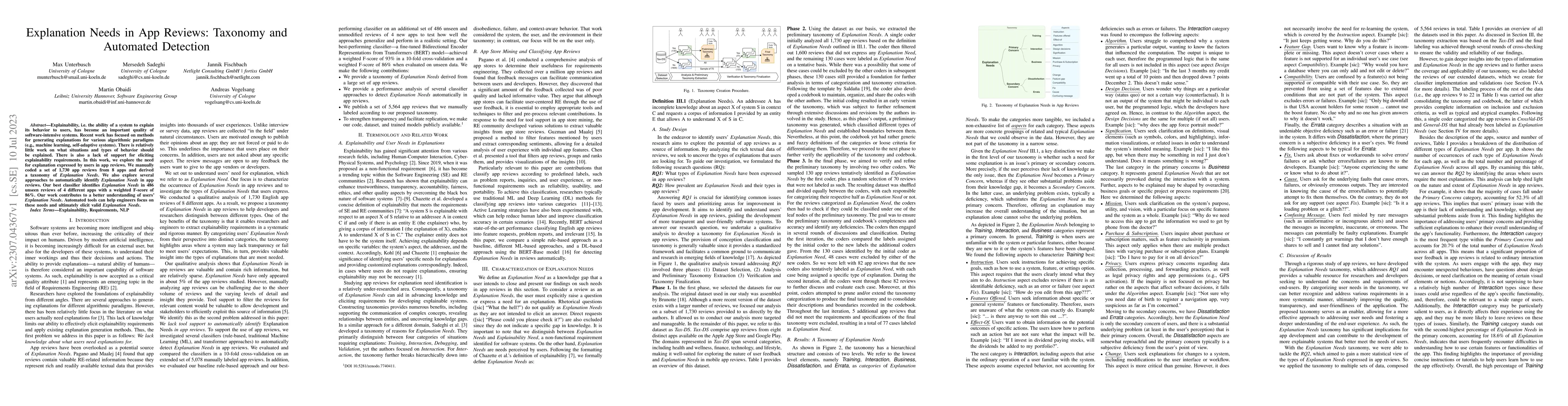 Thumbnail for Explanation Needs in App Reviews: Taxonomy and Automated Detection