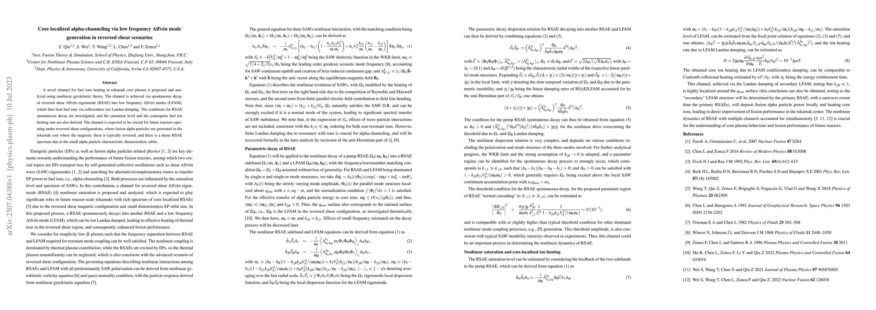 Thumbnail for Core localized alpha-channeling via low frequency Alfven mode generation
  in reversed shear scenarios