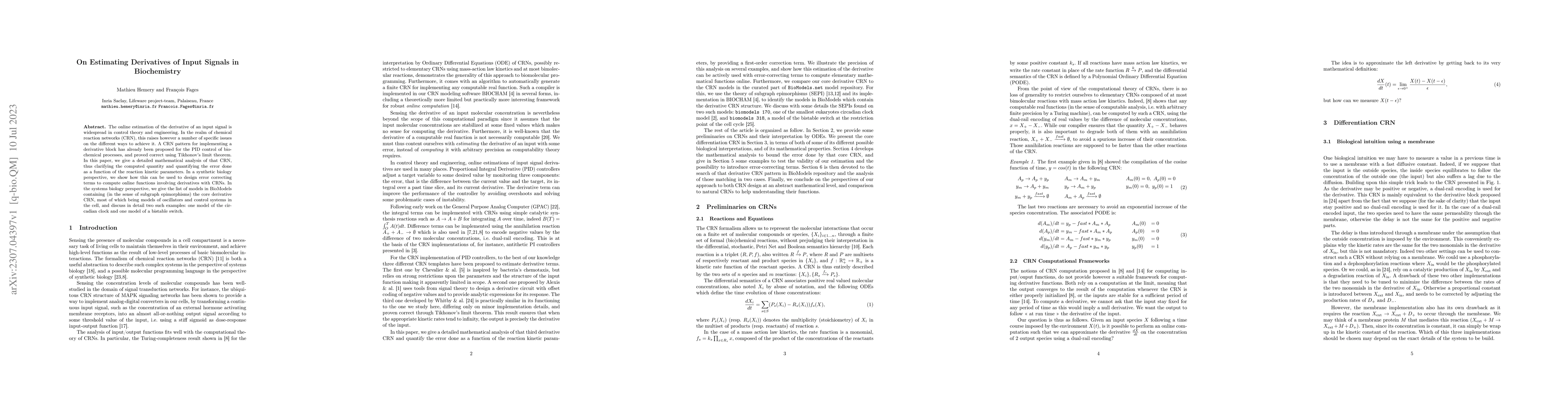 Thumbnail for On Estimating Derivatives of Input Signals in Biochemistry