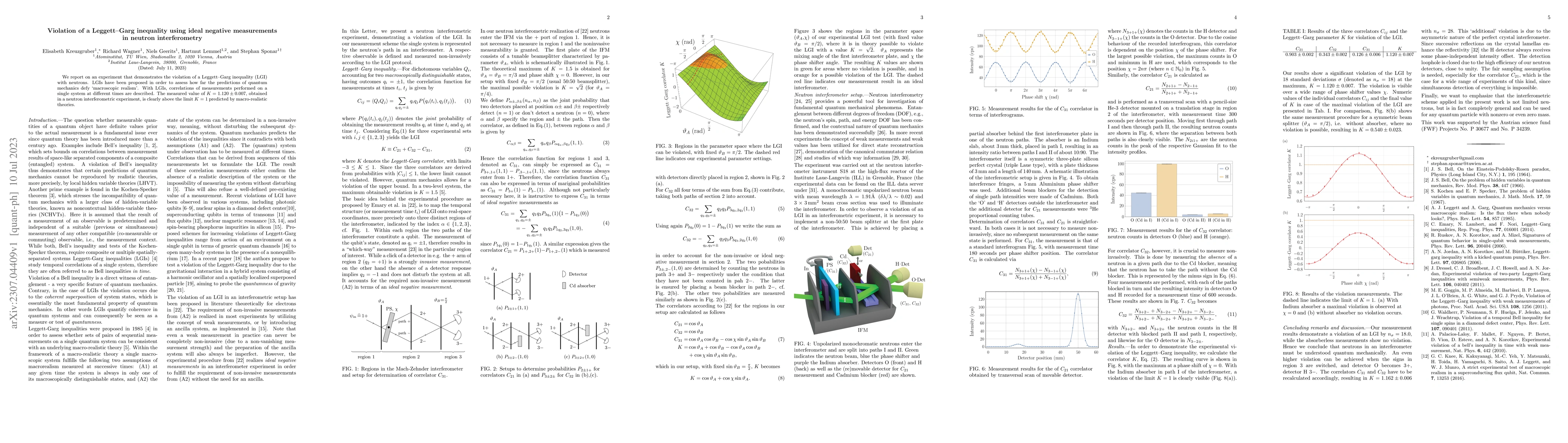 Thumbnail for Violation of a Leggett-Garg inequality using ideal negative measurements
  in neutron interferometry