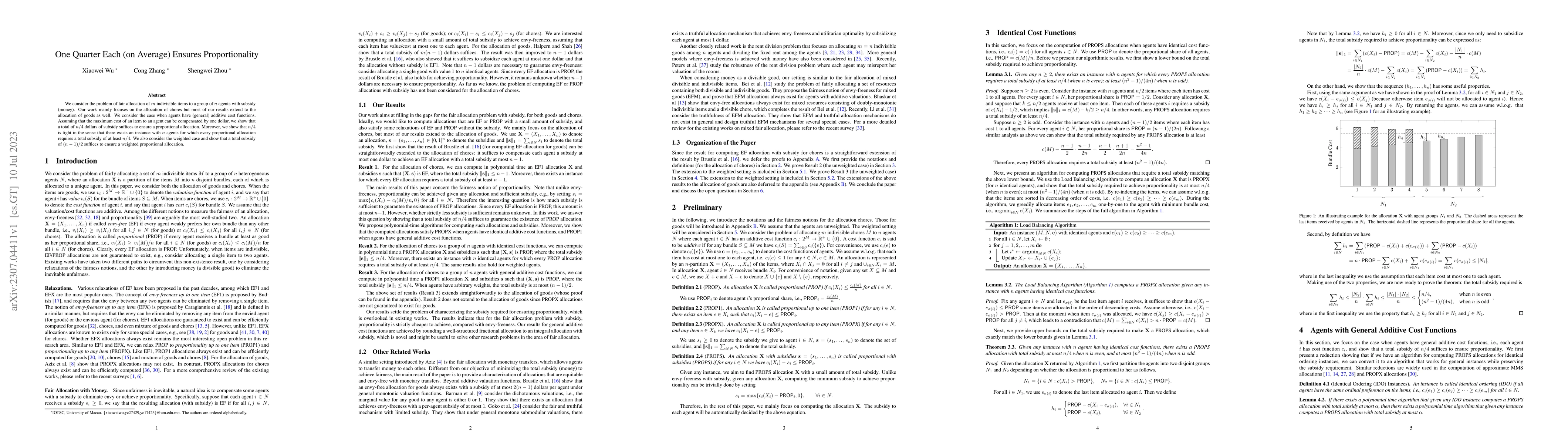 Thumbnail for One Quarter Each (on Average) Ensures Proportionality