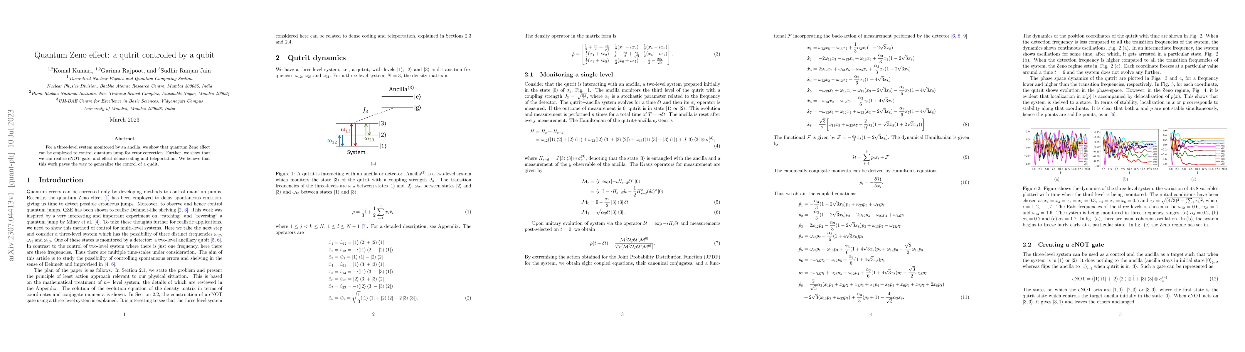 Thumbnail for Quantum Zeno effect: a qutrit controlled by a qubit