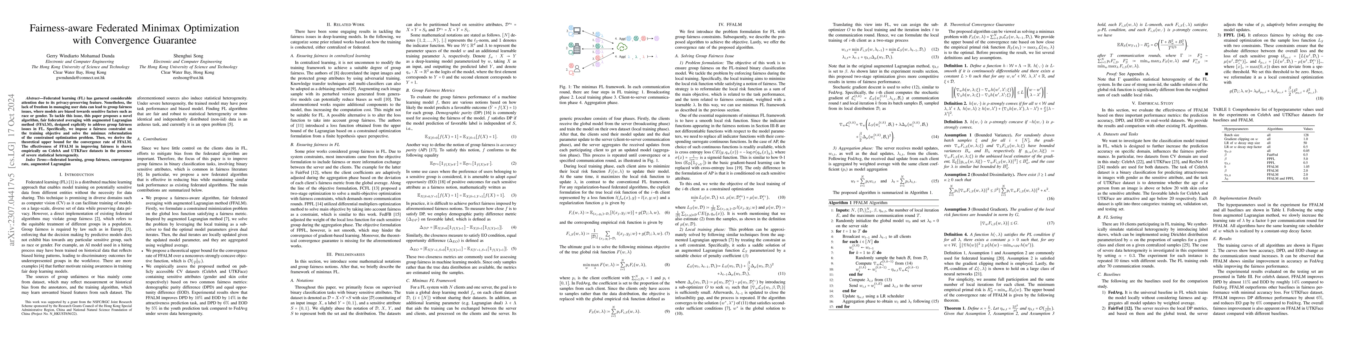 Thumbnail for Fairness-aware Federated Minimax Optimization with Convergence Guarantee