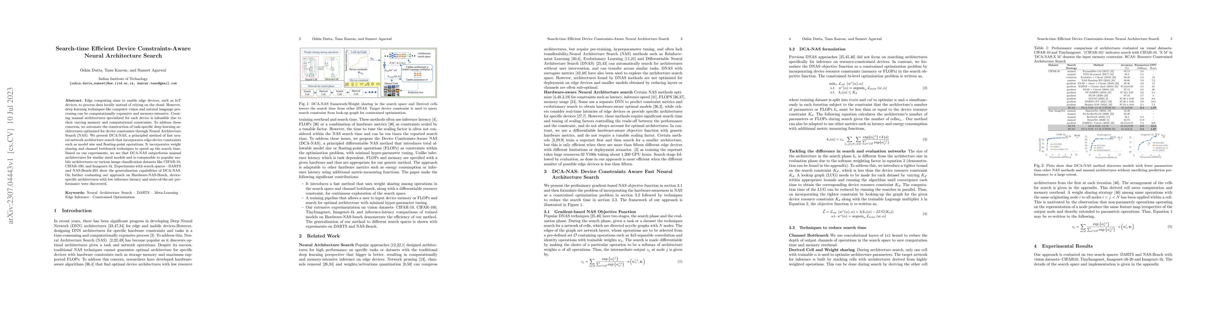 Thumbnail for Search-time Efficient Device Constraints-Aware Neural Architecture
  Search