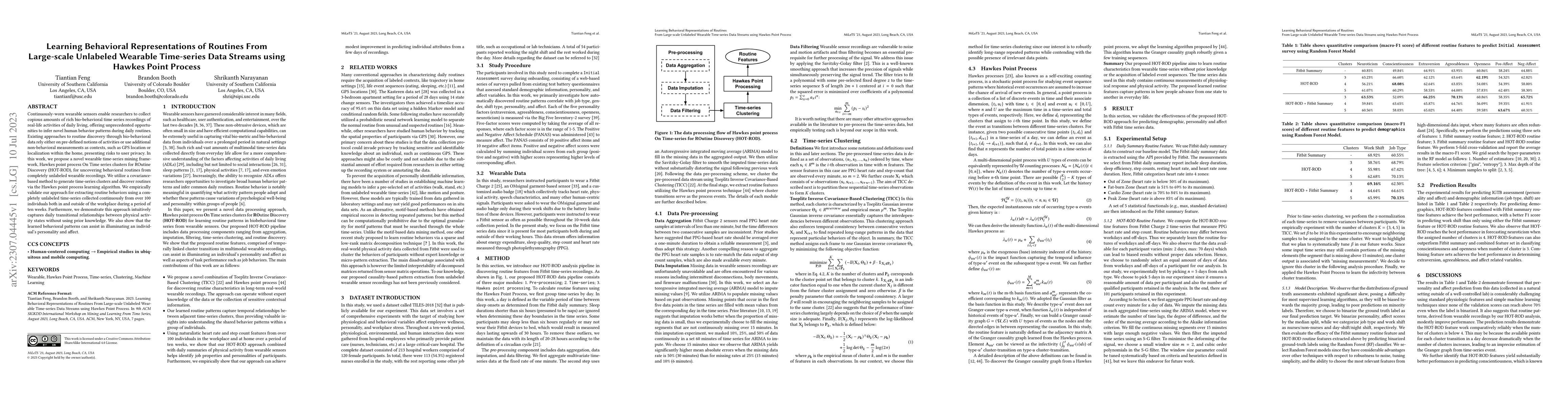 Thumbnail for Learning Behavioral Representations of Routines From Large-scale
  Unlabeled Wearable Time-series Data Streams using Hawkes Point Process