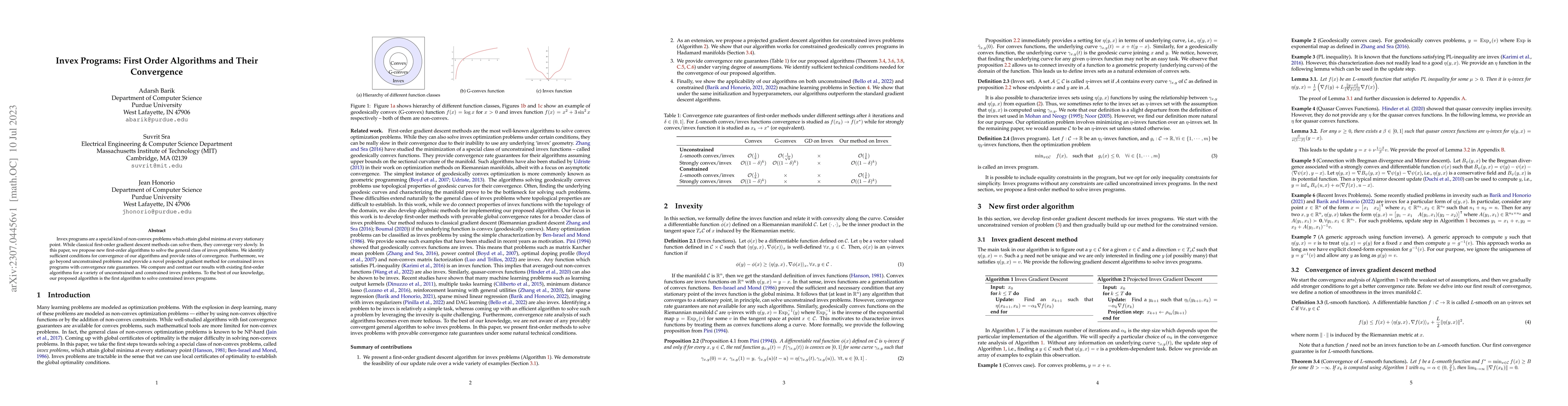 Thumbnail for Invex Programs: First Order Algorithms and Their Convergence