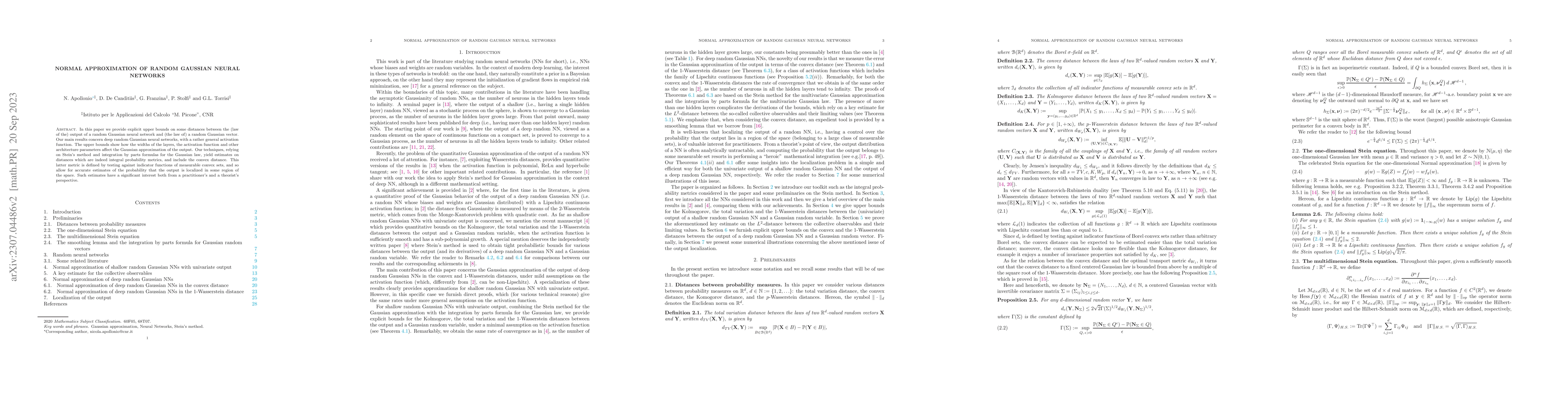 Thumbnail for Normal approximation of Random Gaussian Neural Networks