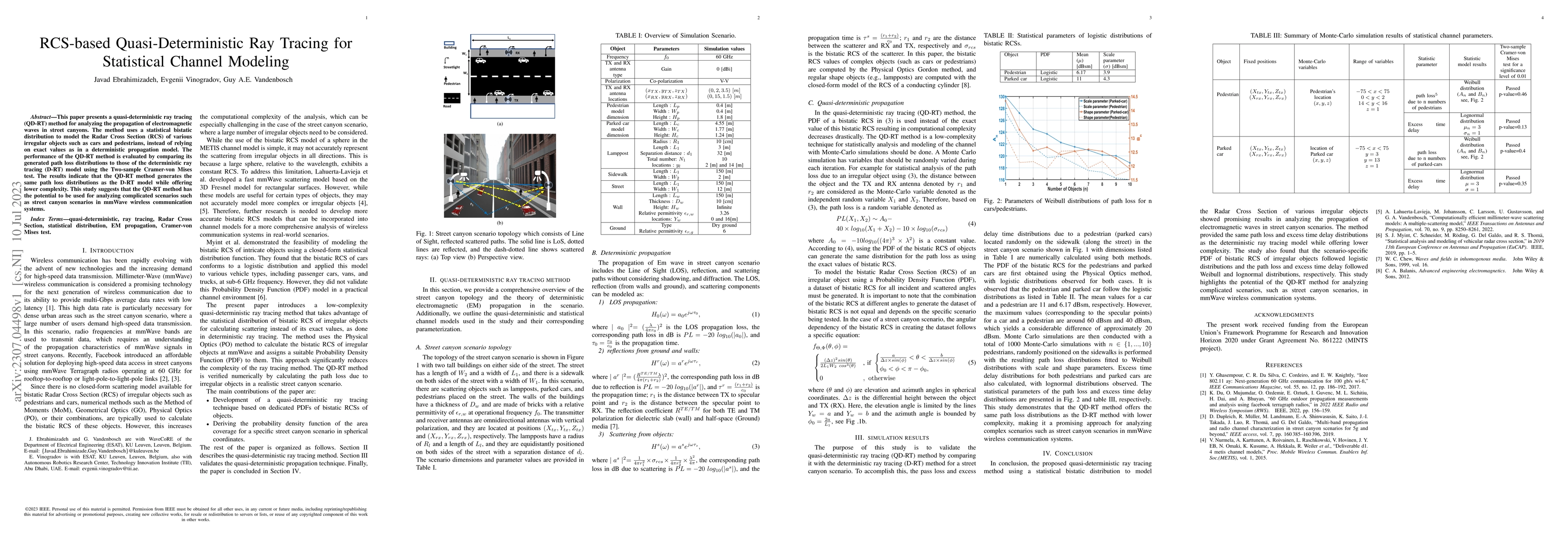 Thumbnail for RCS-based Quasi-Deterministic Ray Tracing for Statistical Channel
  Modeling