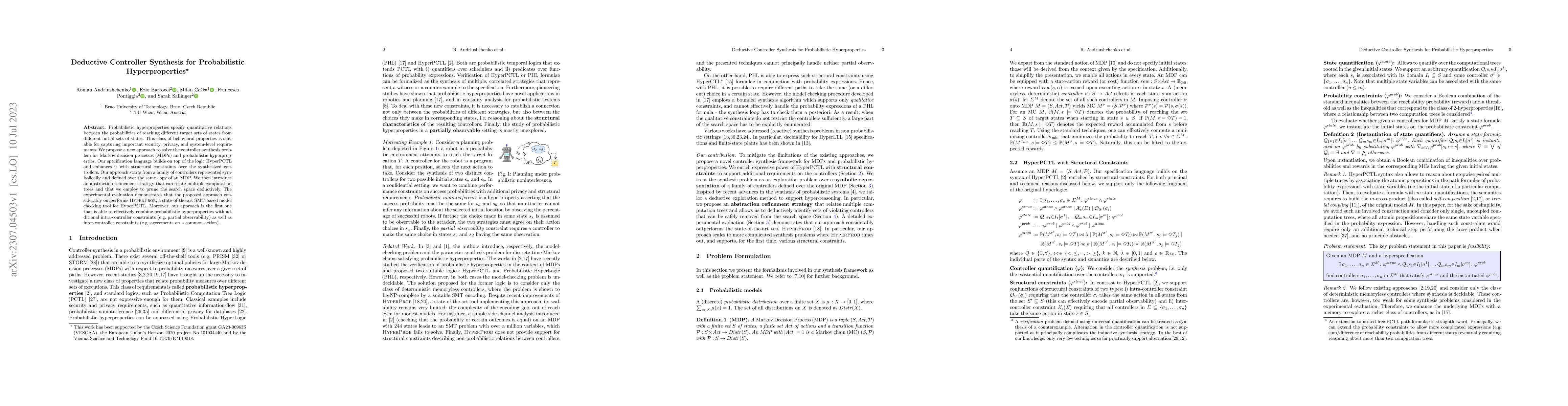 Thumbnail for Deductive Controller Synthesis for Probabilistic Hyperproperties