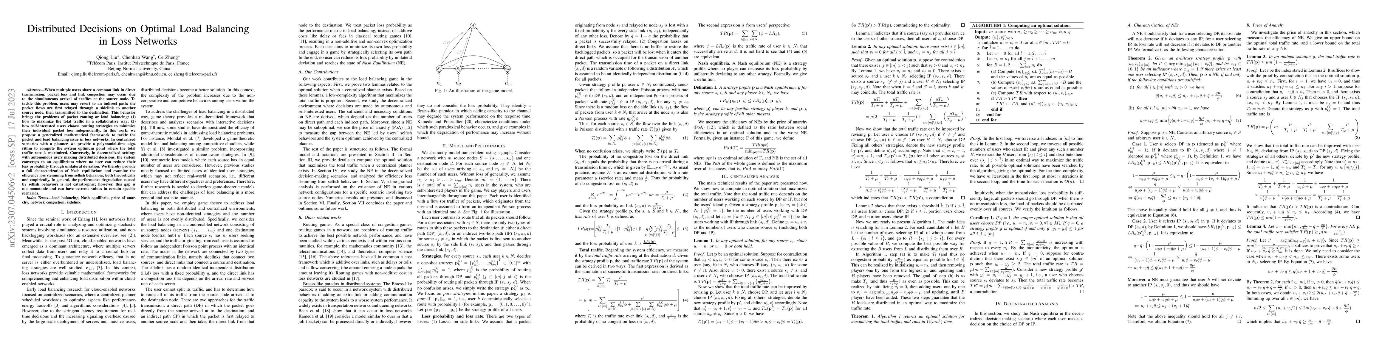 Thumbnail for Distributed Decisions on Optimal Load Balancing in Loss Networks