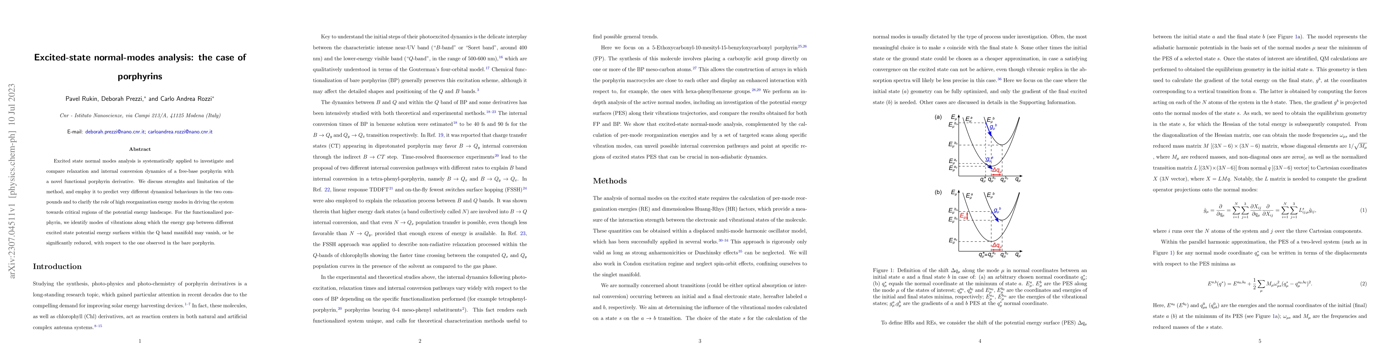 Thumbnail for Excited-state normal-modes analysis: the case of porphyrins