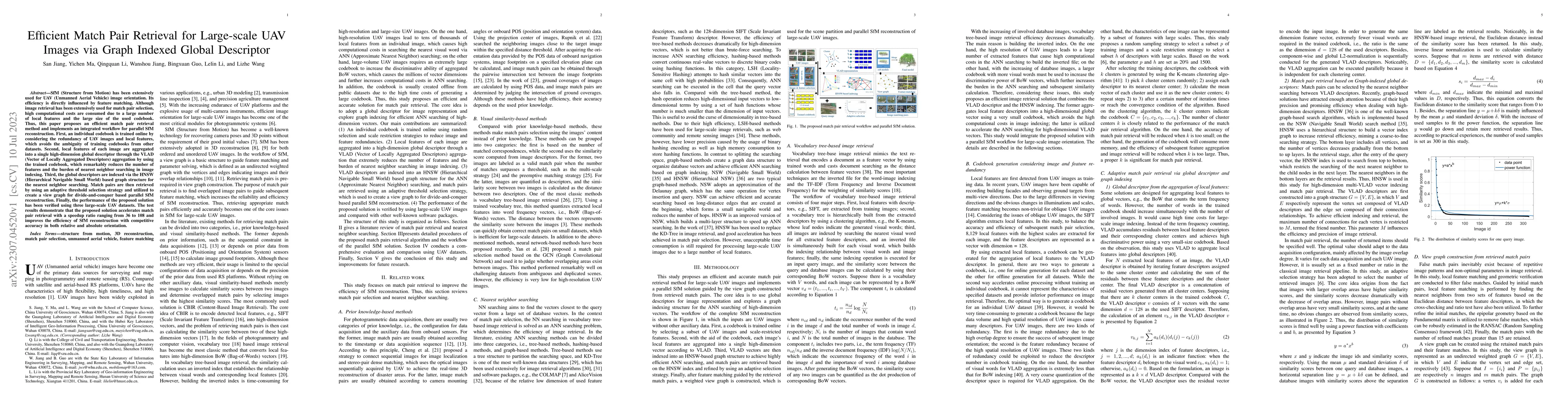 Thumbnail for Efficient Match Pair Retrieval for Large-scale UAV Images via Graph
  Indexed Global Descriptor