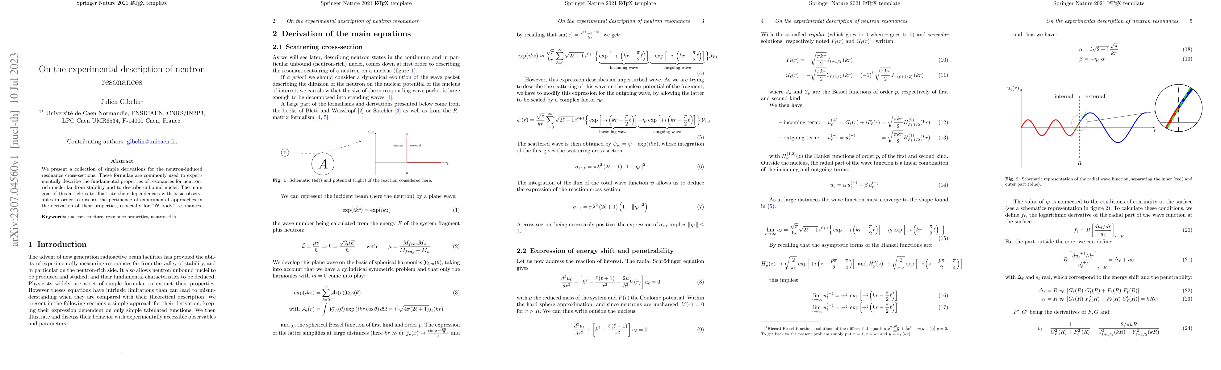Thumbnail for On the experimental description of neutron resonances