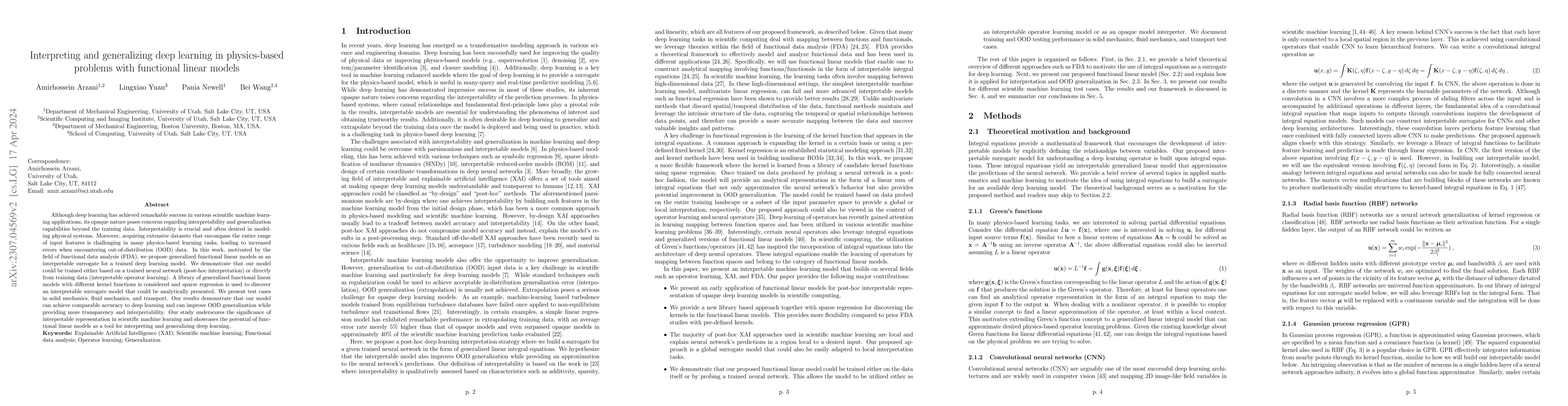 Thumbnail for Interpreting and generalizing deep learning in physics-based problems
  with functional linear models