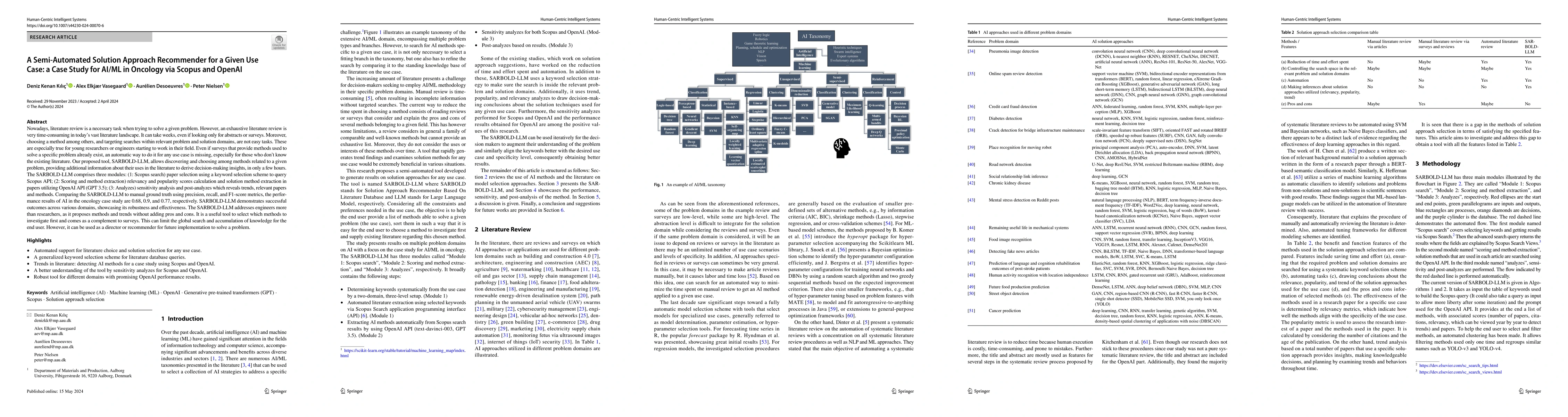 Thumbnail for A Semi-Automated Solution Approach Recommender for a Given Use Case: a
  Case Study for AI/ML in Oncology via Scopus and OpenAI